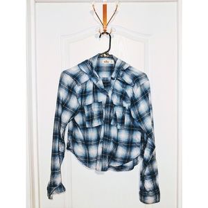 Hollister Hooded blue flannel